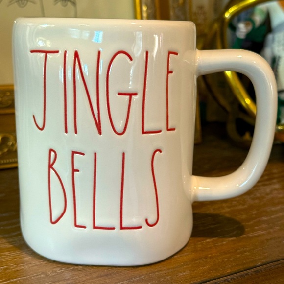RAE DUNN “Jingle Bells” Mug in Ivory and Red Lettering - Picture 6 of 6